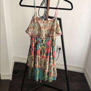 Joie roses patterned ruffle dress size M